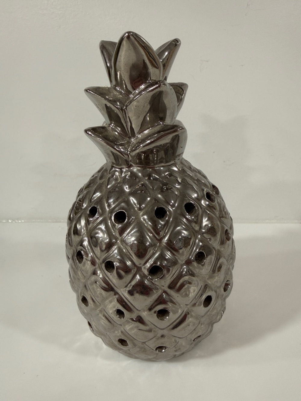 Metallic Pineapple Decorative Accent - Silver